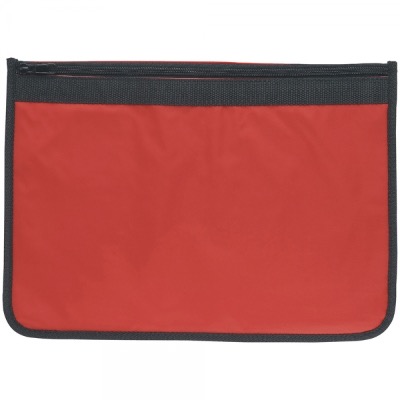 Image of Nylon Document Wallet - Red / Black Edging