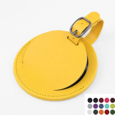 Image of Vegan Belluno Coloured PU Round Luggage Tag with Security Flap