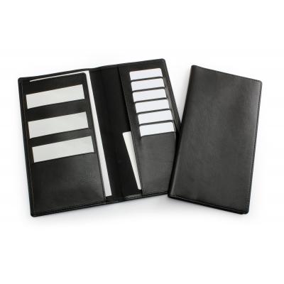 Image of Black Travel Wallet in Leather Look Vegan Belluno PU