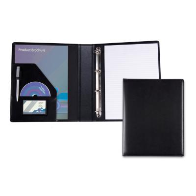 Image of Black Belluno PU Vegan Leather A4 Ring Binder