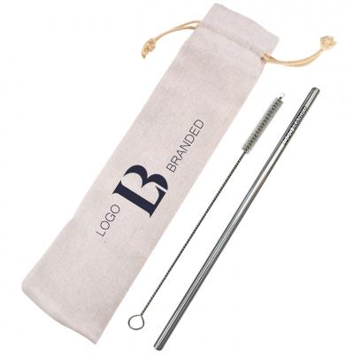 Image of Stainless Steel Eco Straw + Linen Pouch + Brush